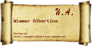 Wimmer Albertina névjegykártya